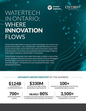 Thumbnail image for WaterTech in Ontario: Where innovation flows one-pager
